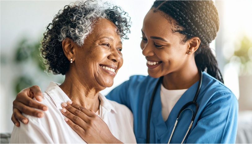 Caregiver helping a loved one